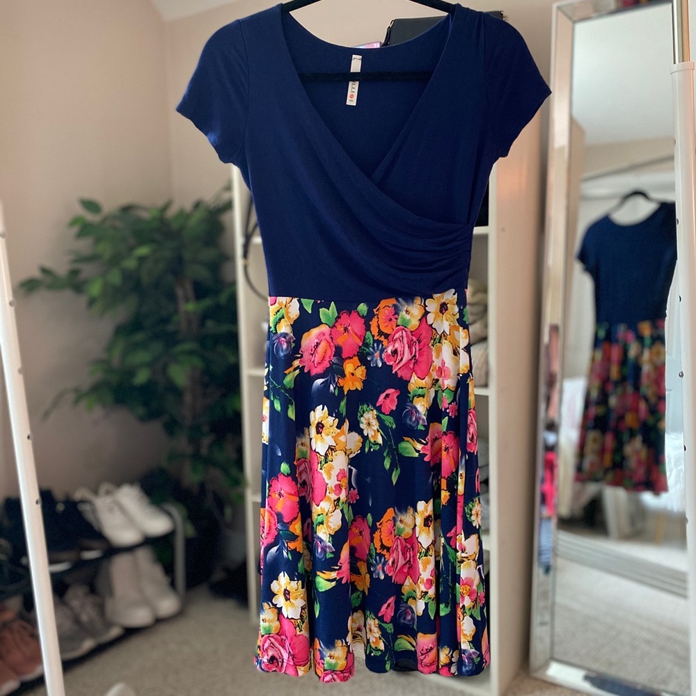 Short Sleeved Fit and Flare Dress